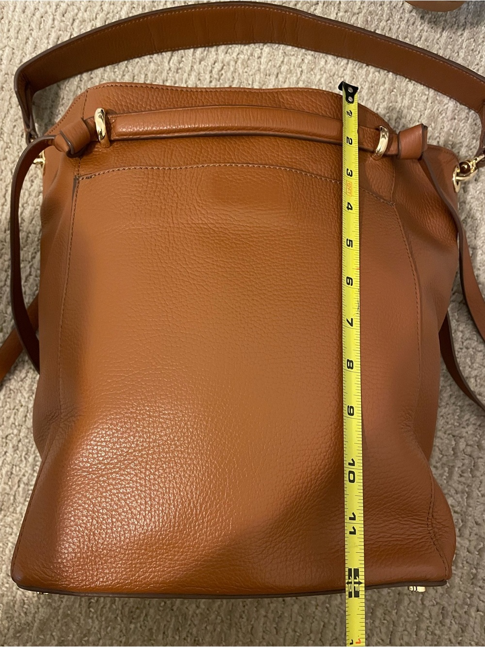 Classic Brown Leather Bucket Bag - Timeless - Picture 7 of 9